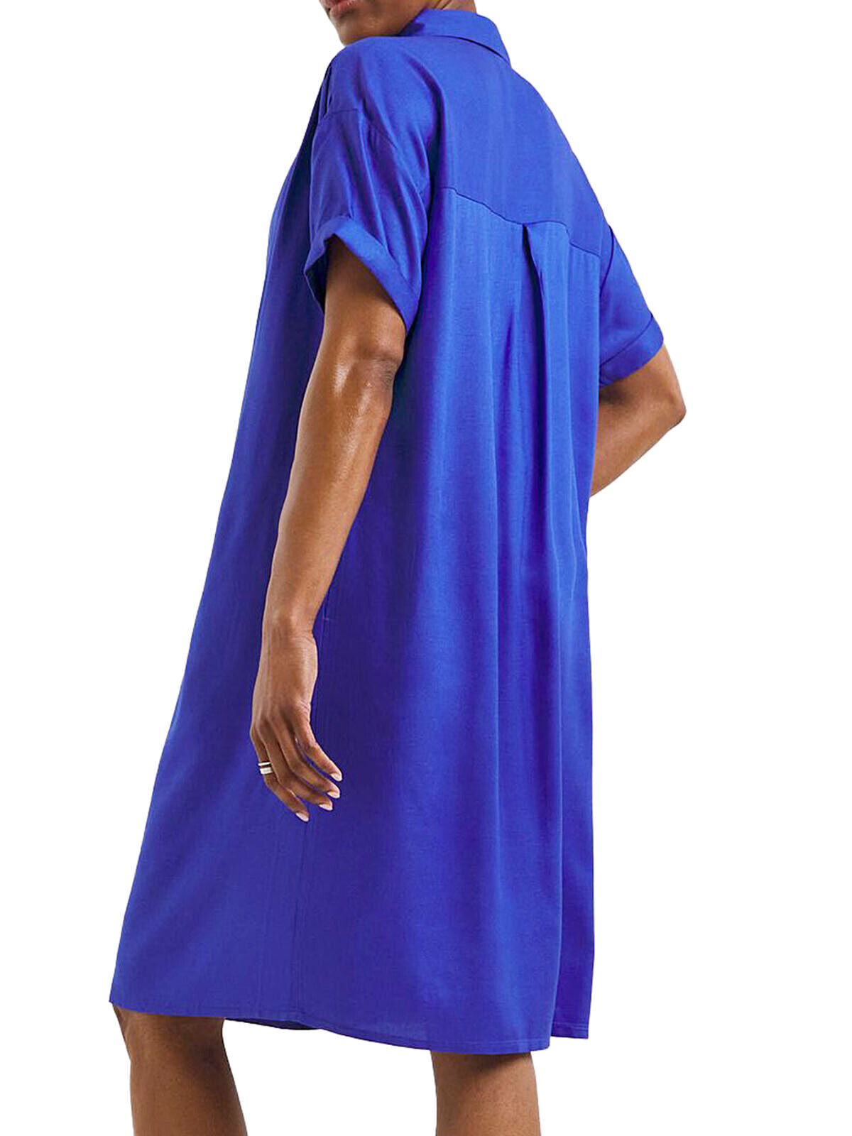 JD Williams Cobalt Viscose Twill Relaxed Shirt Dress Sizes 10, 14, 18, 24, 32