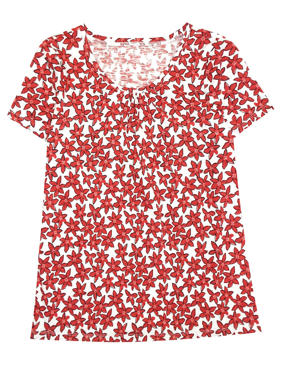 EX SEASALT Star Flower Barn Red Decorative Arts Top Sizes 10 12 14 16 18 20