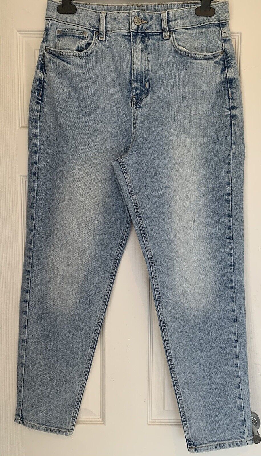 EX M*S Light Indigo Ladies High Rise Waist Stretch Mom Jeans RRP £39.50 12-22