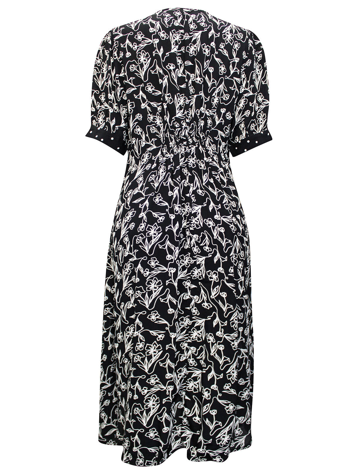 Ex Monsoon Black Jean Print Midi Dress in Sizes 8, 14, 16 RRP £70