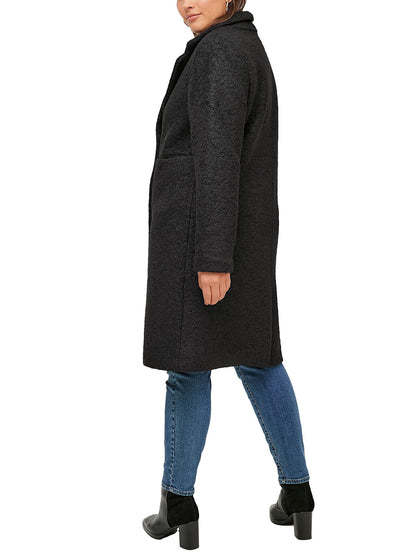 EX Ellos Black Cilla Wool Blend Coat in UK Sizes 18, 20, 22, 24, 26, 28, 30