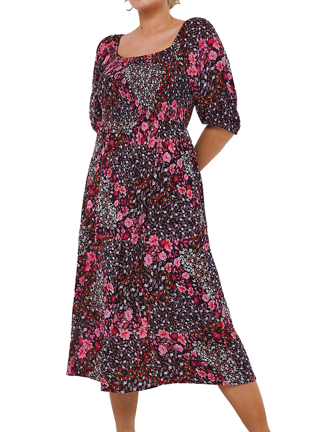 Joe Browns Shirred Floral &amp; Paisley Midi Dress in Sizes 16 or 18 RRP £55