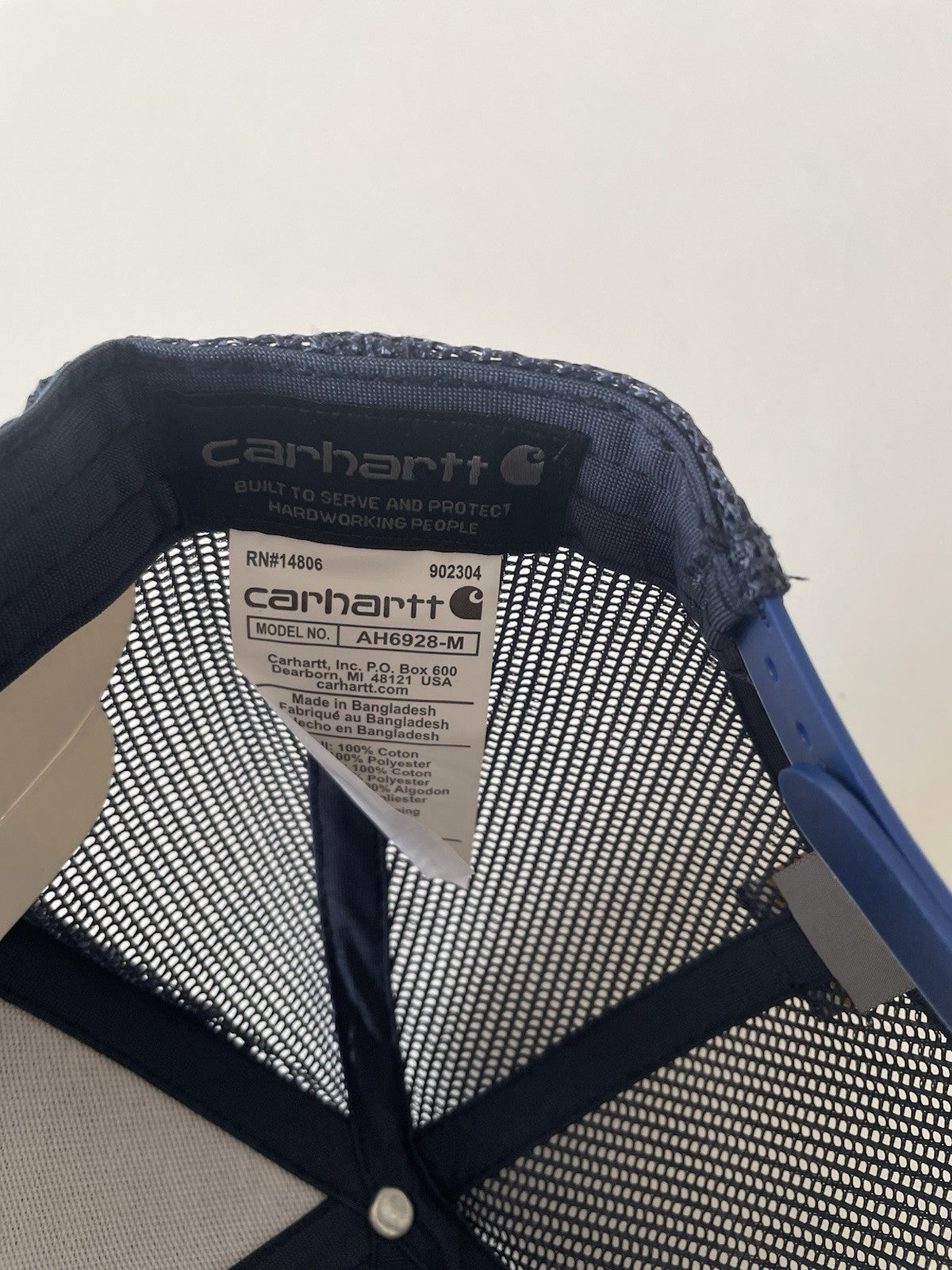 Carhartt Navy Canvas Mesh Back Outlast Patch Snapback Cap4