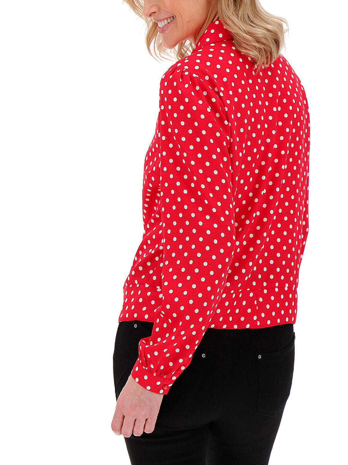 EX Joe Browns Red Spot Print Tie Waist Blouse in Sizes 12, 16, 20, 22, 28