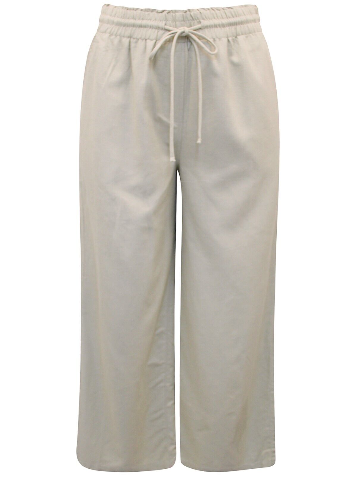 JD Williams Stone Easy Care Linen Blend Wide Leg Trousers in Size 22