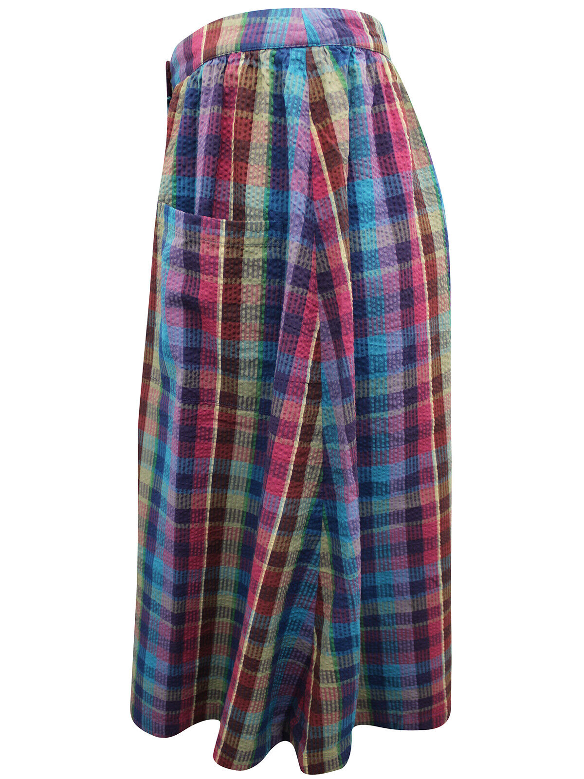 EX Seasalt Multi Check Cotton Pebble Drop Skirt 8R, 14R, 14T, 16R, 20R RRP £65