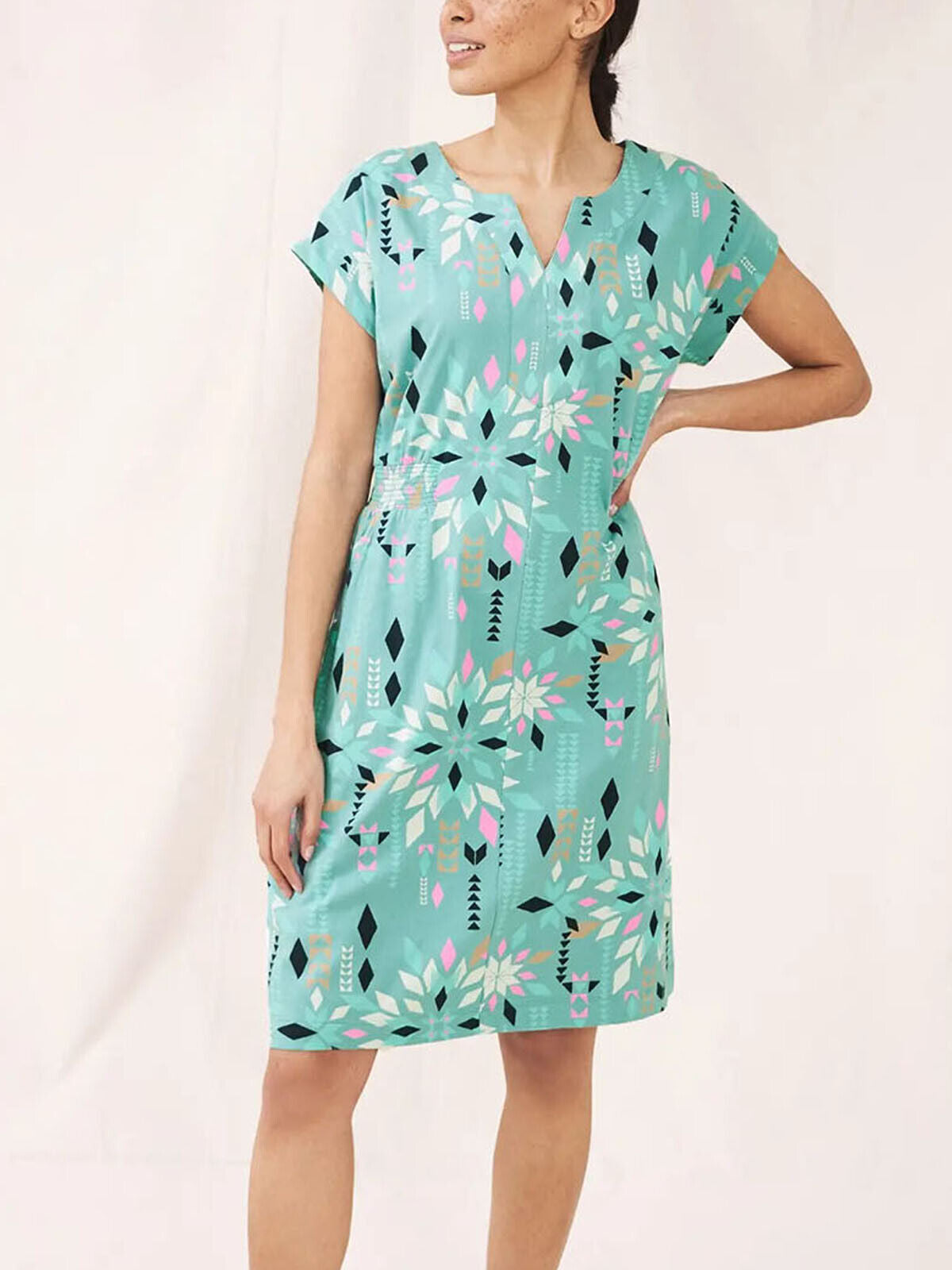 EX WHITE STUFF Teal Penny Cotton Jersey Dress Sizes 8 10 12 14 16 18 20 RRP £55