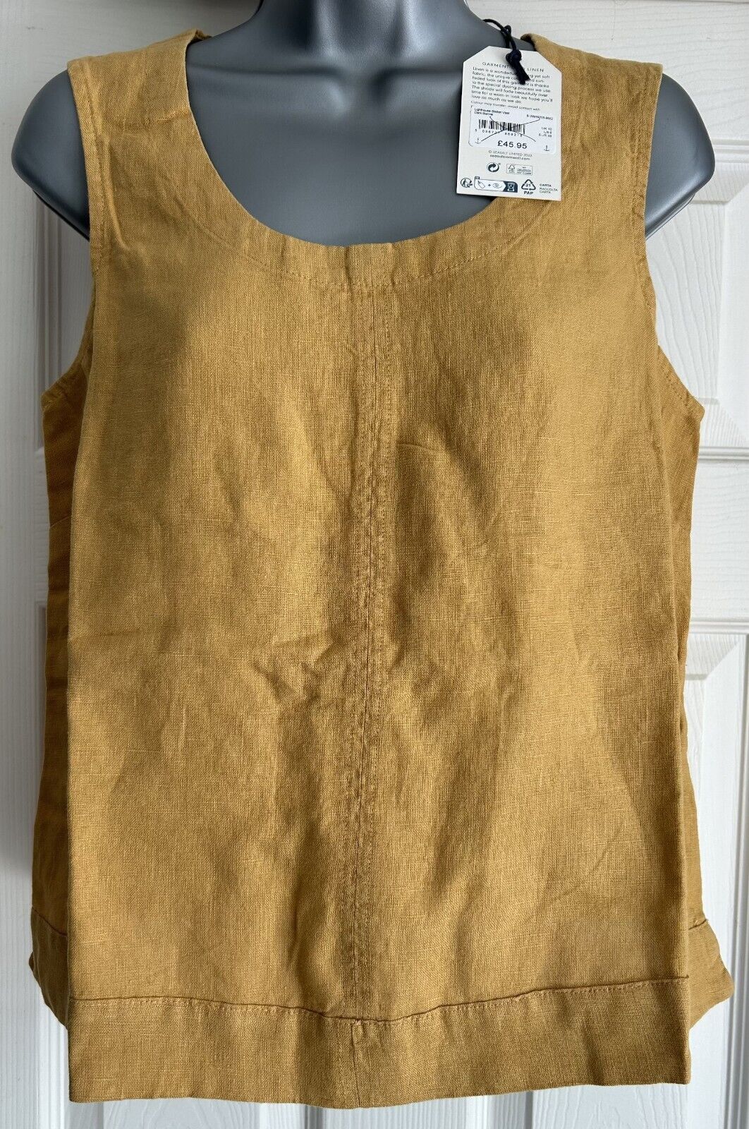 EX Seasalt Lighthouse Dark Sienna Station Linen Vest Top Sizes 8- 24 RRP £45.95