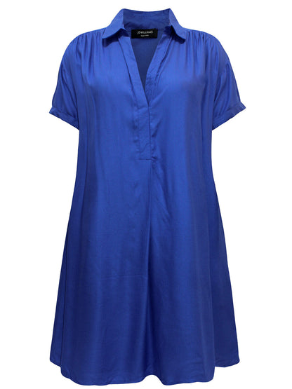 JD Williams Cobalt Viscose Twill Relaxed Shirt Dress Sizes 10, 14, 18, 24, 32