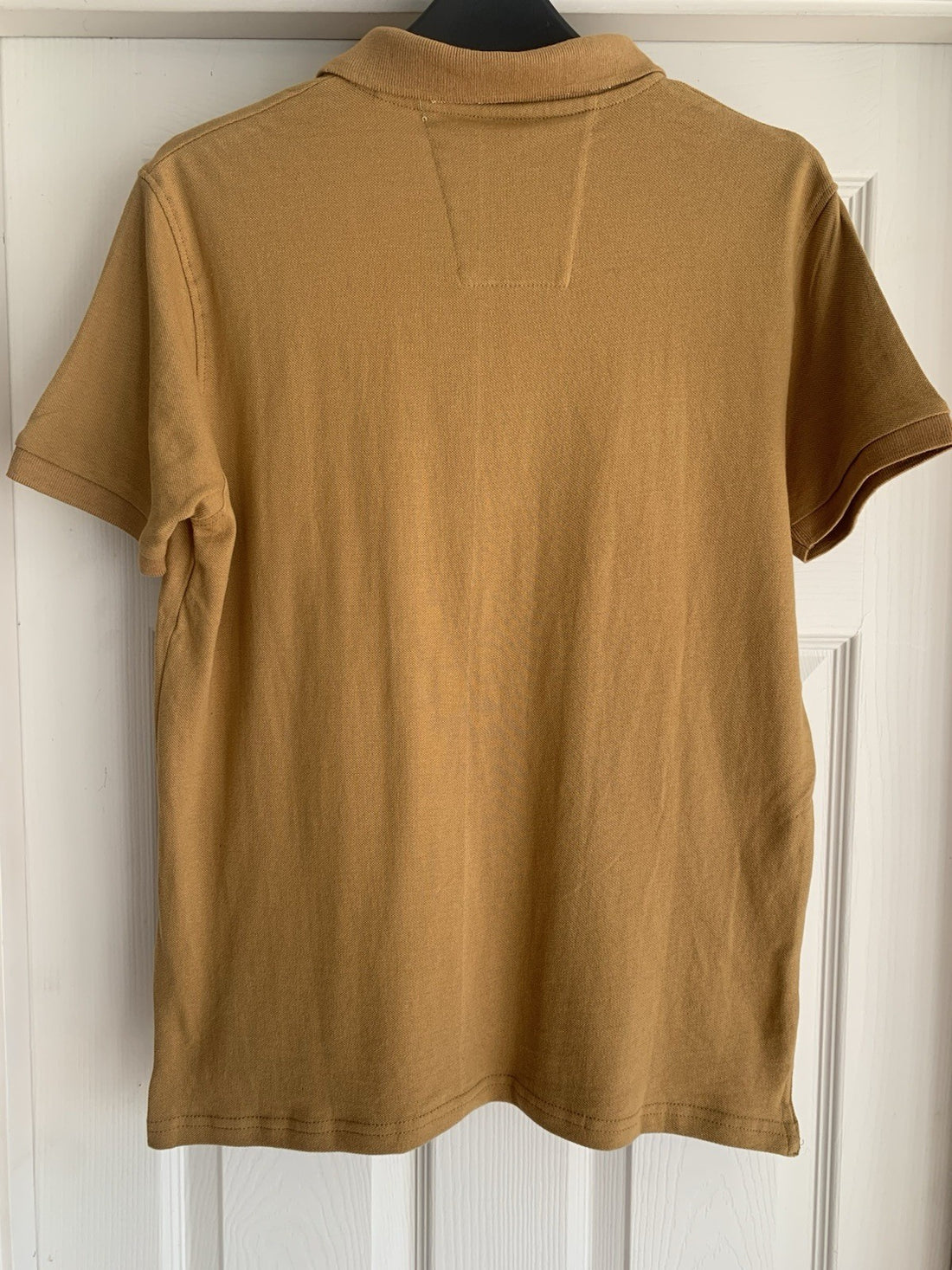 EX M*S Mustard Short Sleeve Cotton Polo Top in Size Small Slight SECONDS1