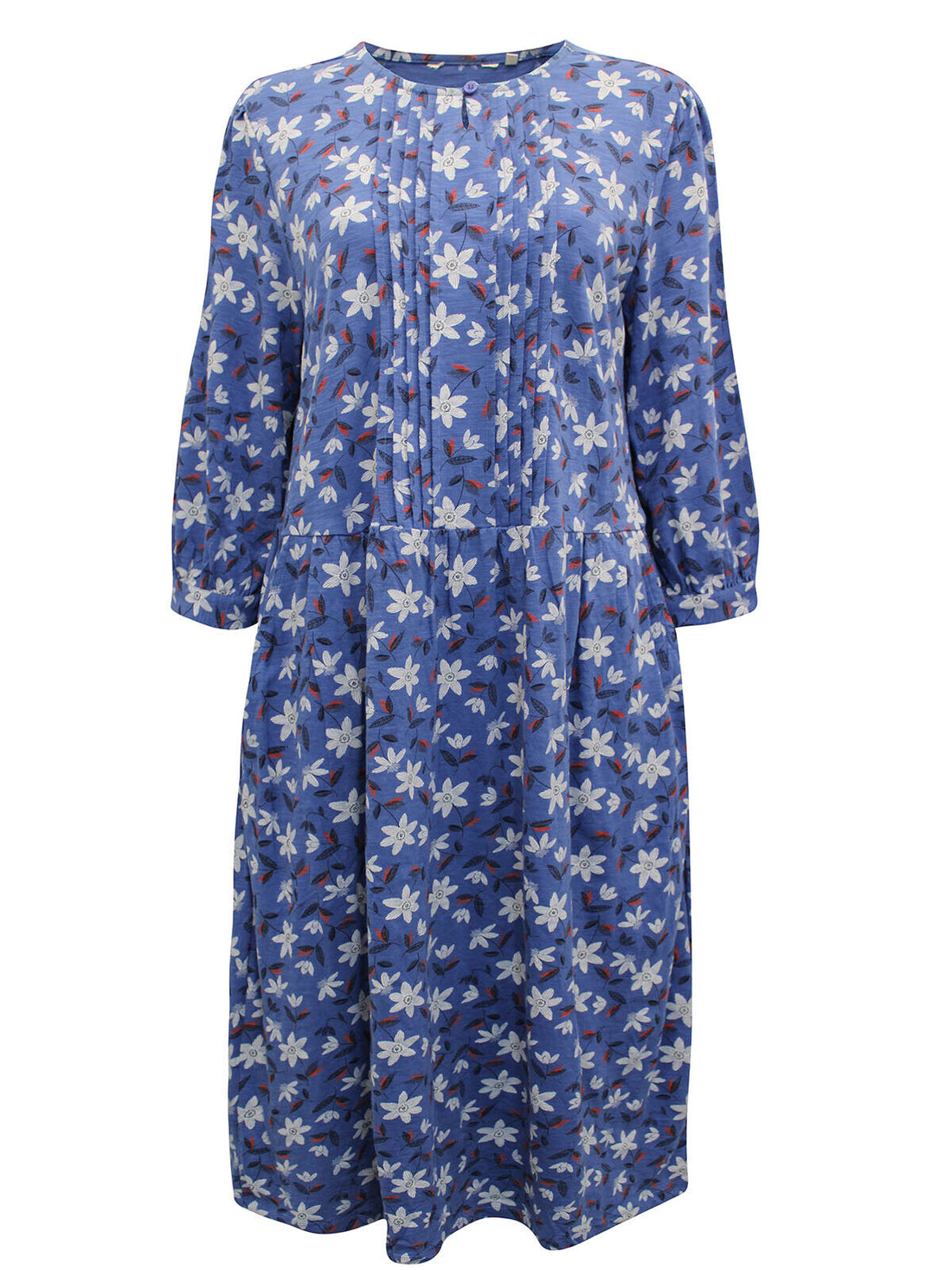 EX Seasalt Blue Wood Anemone Pier Chycarne Jersey Dress in Sizes 8-28 RRP£65