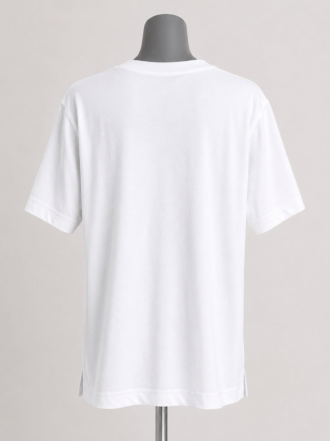 White Cotton Modal Slouch V-Neck T-Shirt Size Small1