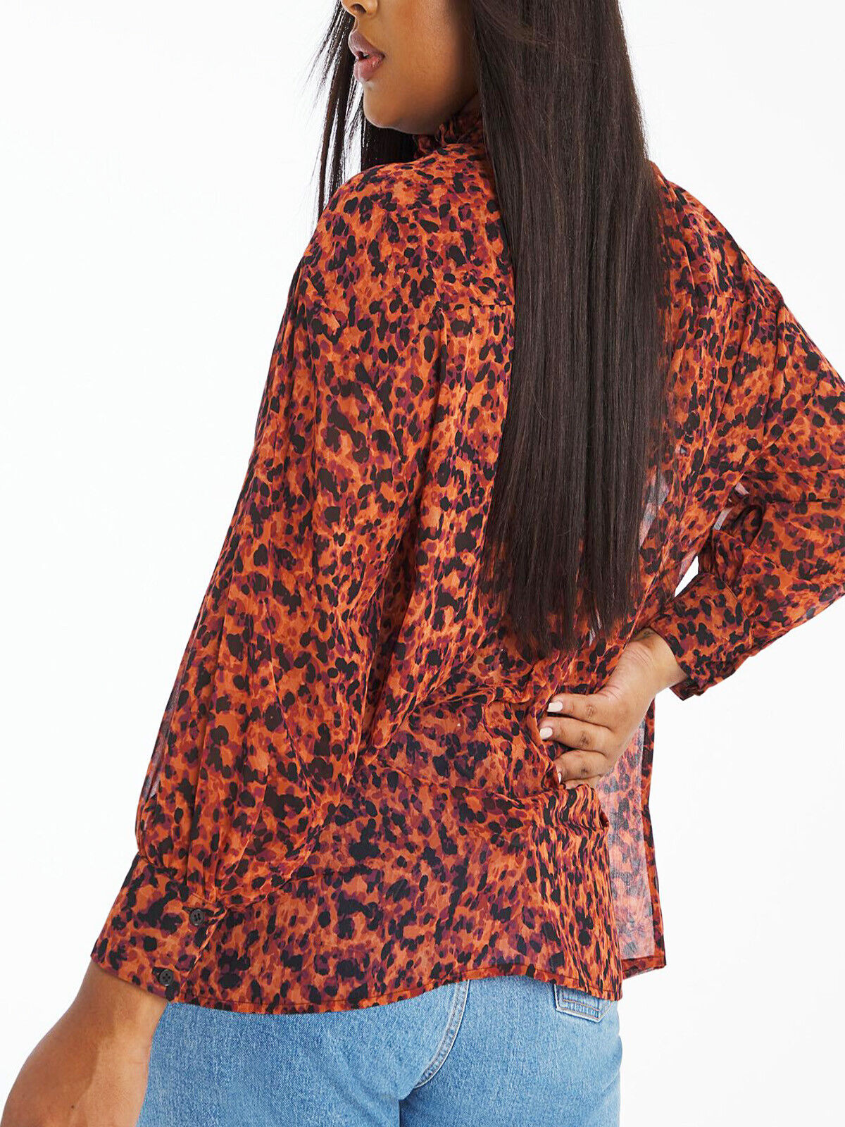 Capsule Tortoise-Shell Oversized Slouchy Shirt in Sizes 20 or 24 RRP £32