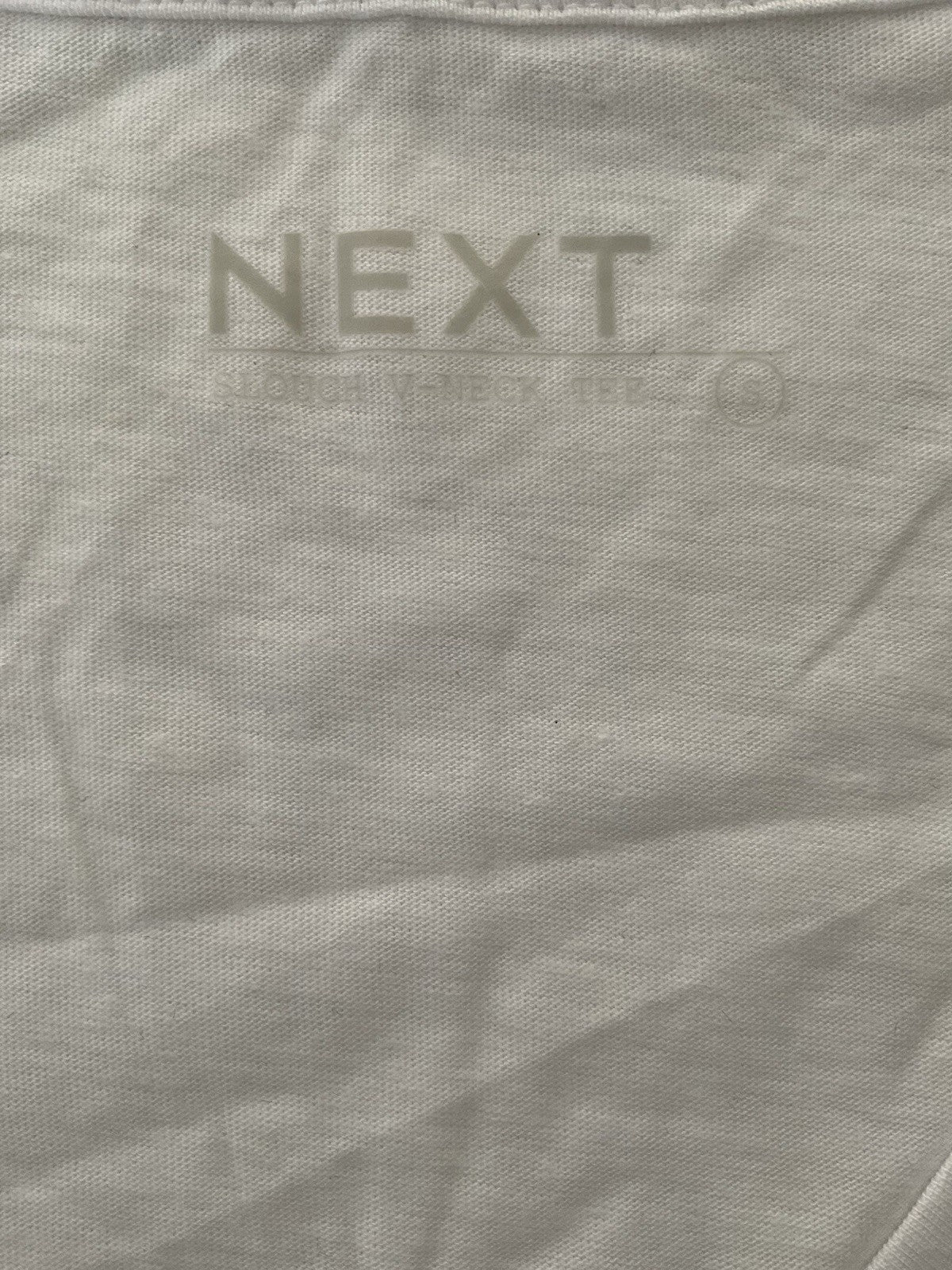 White Cotton Modal Slouch V-Neck T-Shirt Size Small2