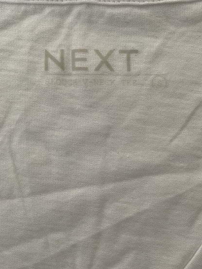 White Cotton Modal Slouch V-Neck T-Shirt Size Small2