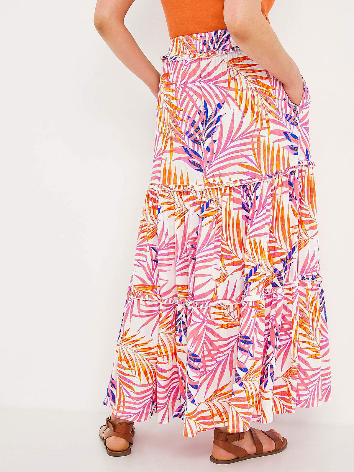 Julipa Pink Crinkle Palm Tree Skirt Sizes 16, 18, 20, 22, 28, 30 RRP £36