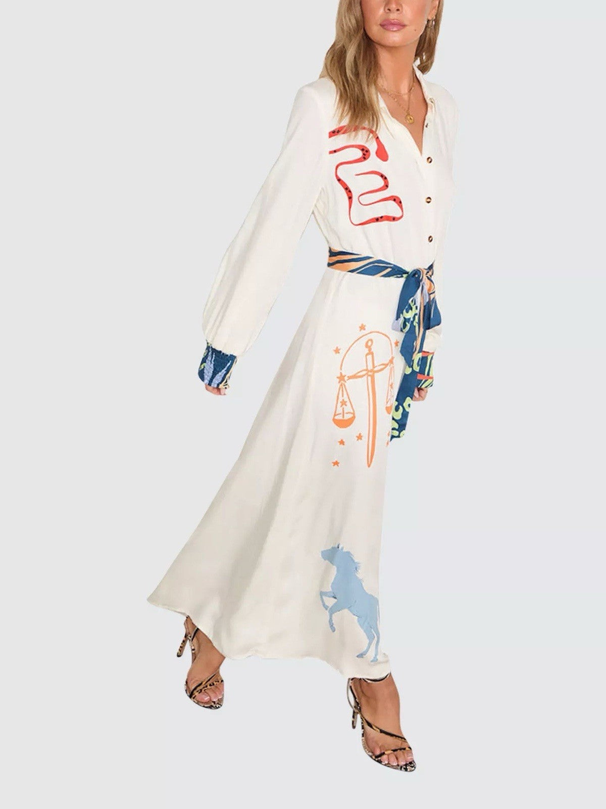 Never Fully Dressed Cream Printed Mythical Shirt Dress Sizes 6-16 RRP Louise's Closet Never Fully Dressed Cream Printed Mythical Shirt Dress Sizes 6-16 RRP Louise's Closet
