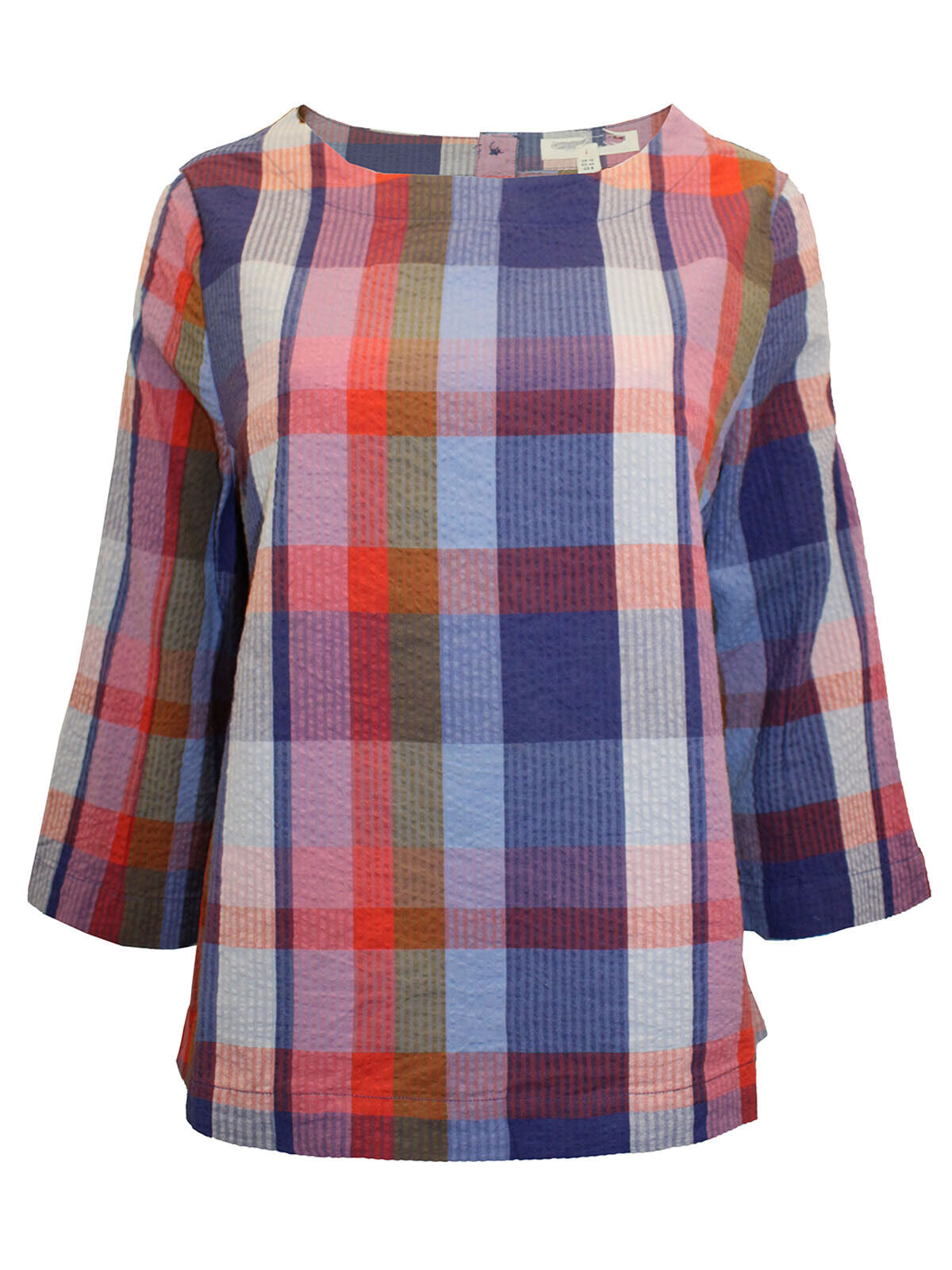 EX Seasalt Pure Cotton Checked Stipple Shore Top in Sizes 12, 14, 24 RRP £52.95