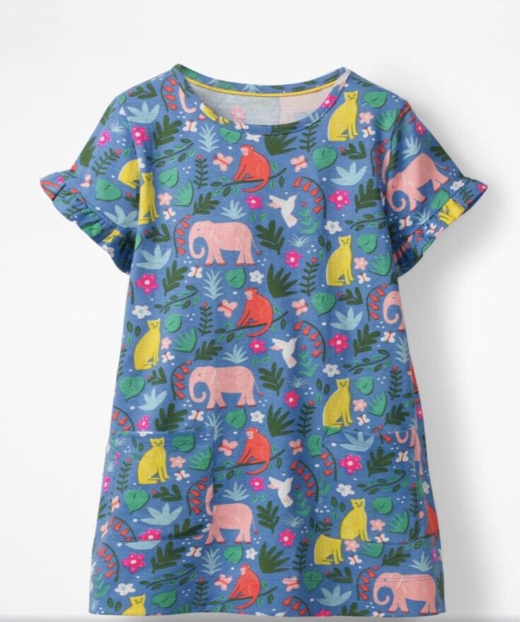 Mini Boden Girls Colourful Pocket Summer Tunic Dress Indian Garden 2-11 Years