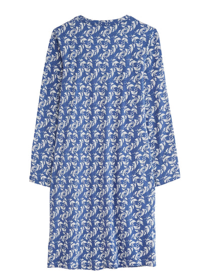 EX WHITE STUFF Blue Multi Bea Fairtrade Dress in Sizes 10, 12, 16, 20 RRP £55