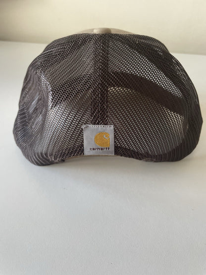 Carhartt Beige/Brown Force Cap Canvas Mesh Back Graphic Dog Logo Workwear Cap4