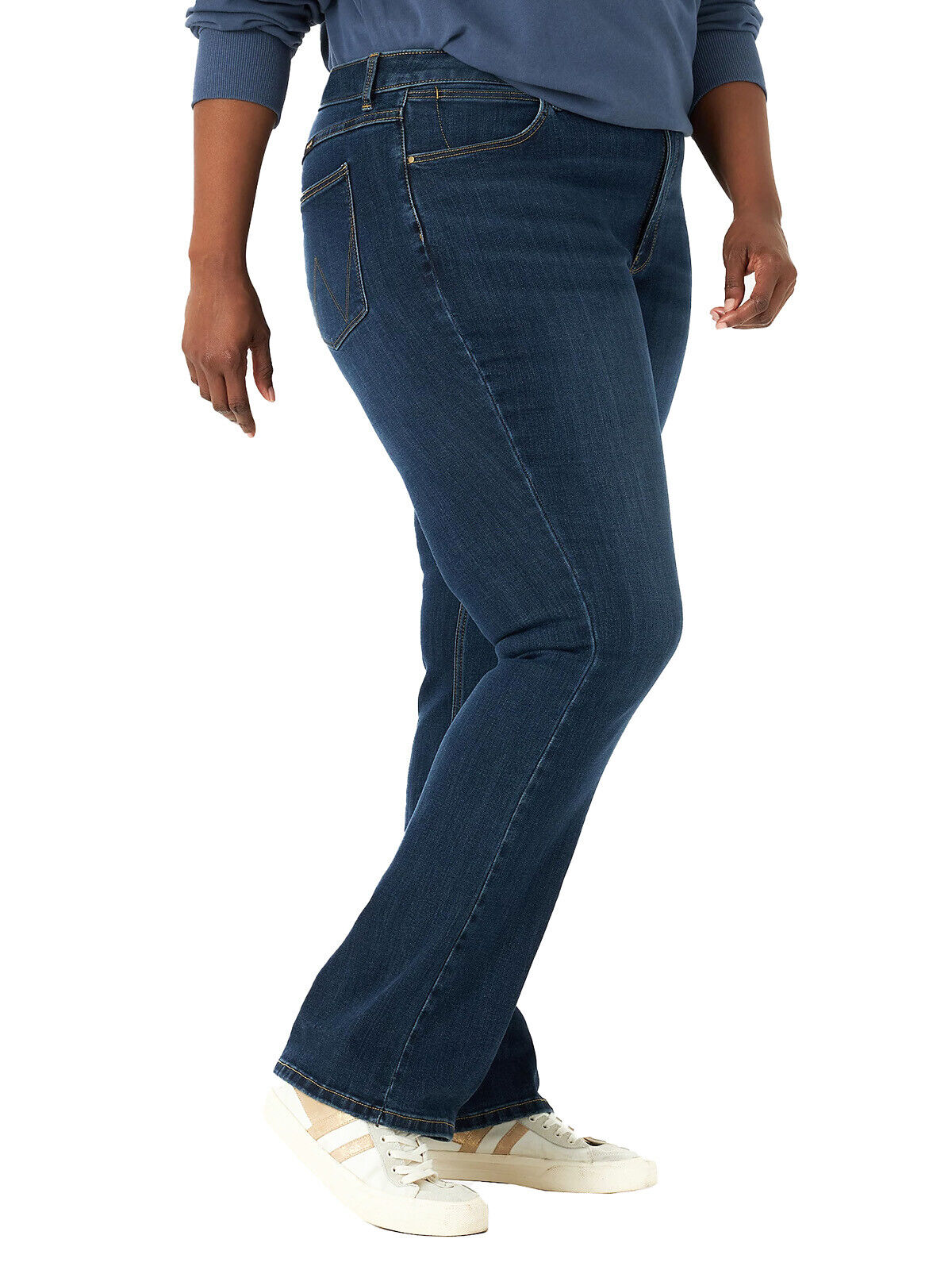 EX Wrangler Dark Denim High Rise Bold Boot Jeans in Sizes 20-28 Regular &amp; Long