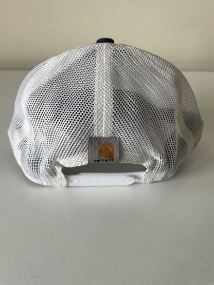 Carhartt Black Navy/White Canvas Mesh Back Outlast Patch Snapback Cap3