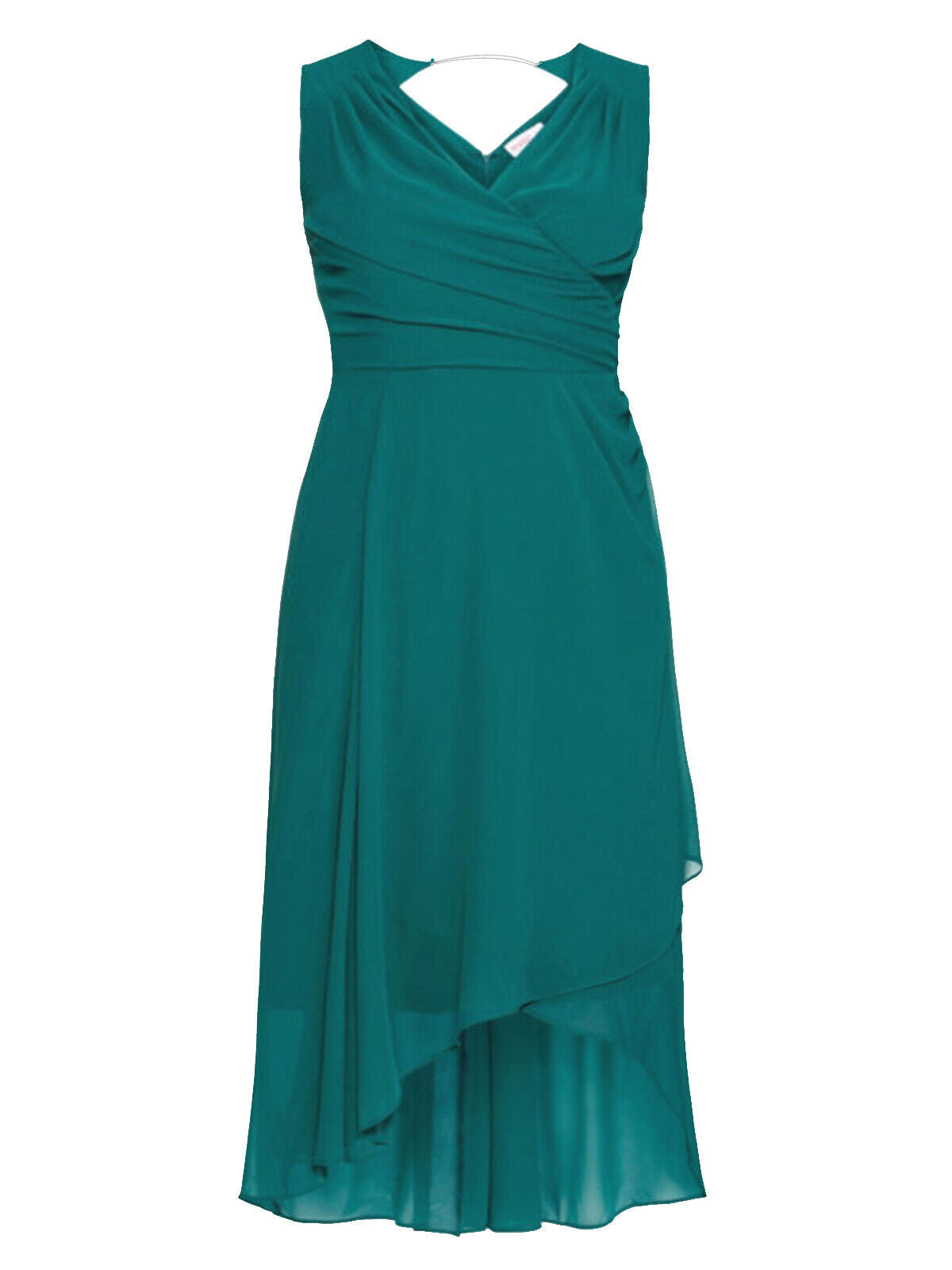 Sheego Green Sleeveless Chiffon Wrap Dress in Size 16