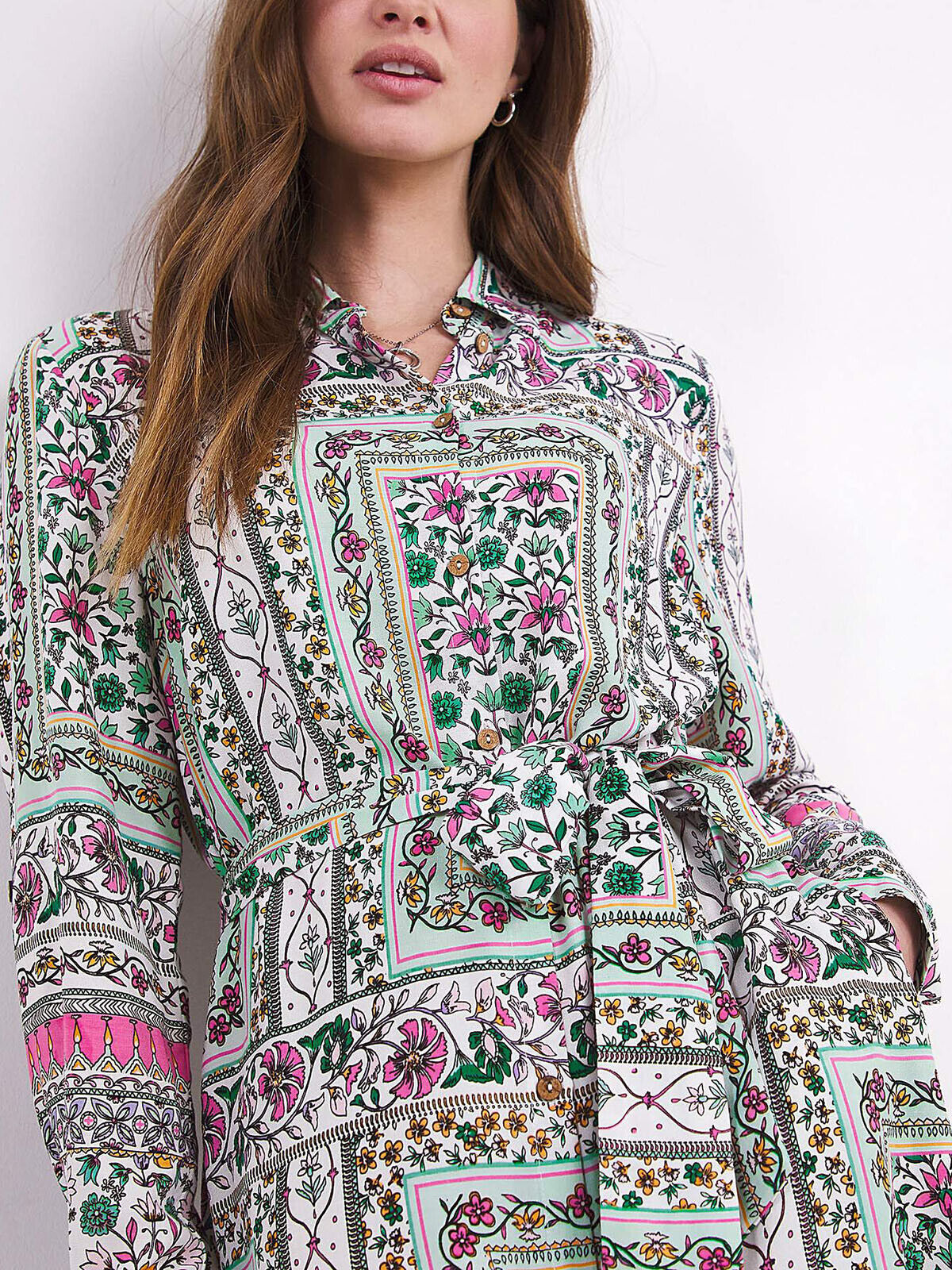 Julipa Multi Border Print Shirt Dress in Sizes 20 or 28 RRP £46