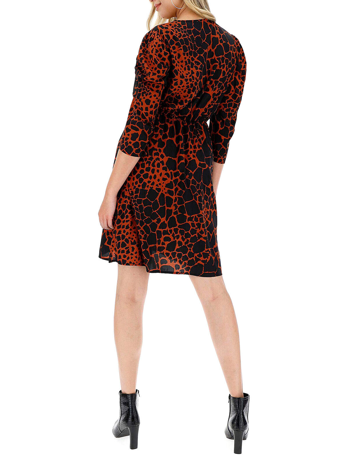 New Simply Be Black Animal Print Wrap Front Dress Sizes 16, 18, 26, 28, 32
