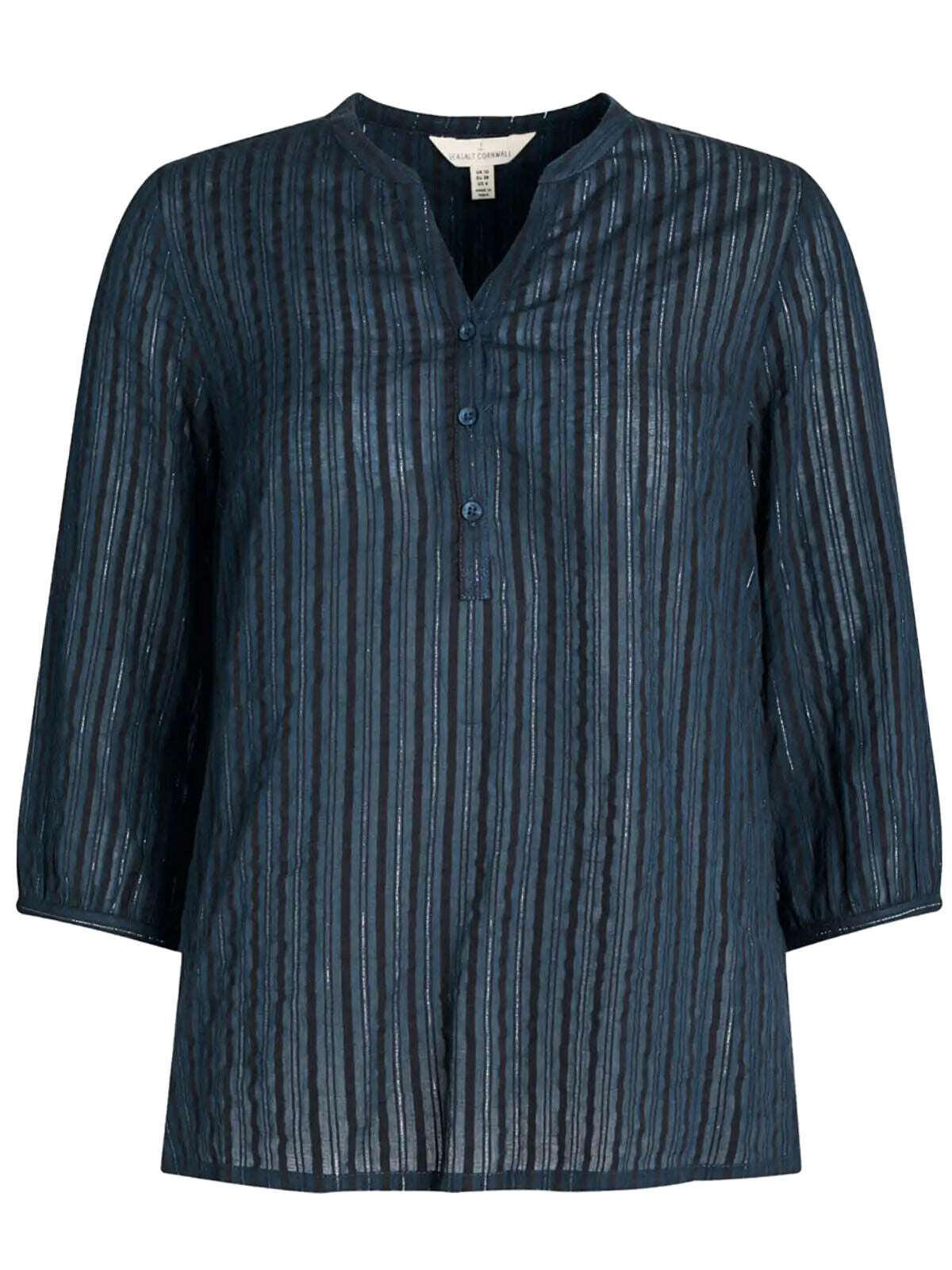 EX SEASALT Navy Furze Fire Metallic Stripe Top in Sizes 8 10 14 16 22 24 RRP £55