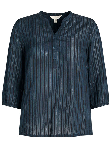 EX SEASALT Navy Furze Fire Metallic Stripe Top in Sizes 8 10 14 16 22 24 RRP £55