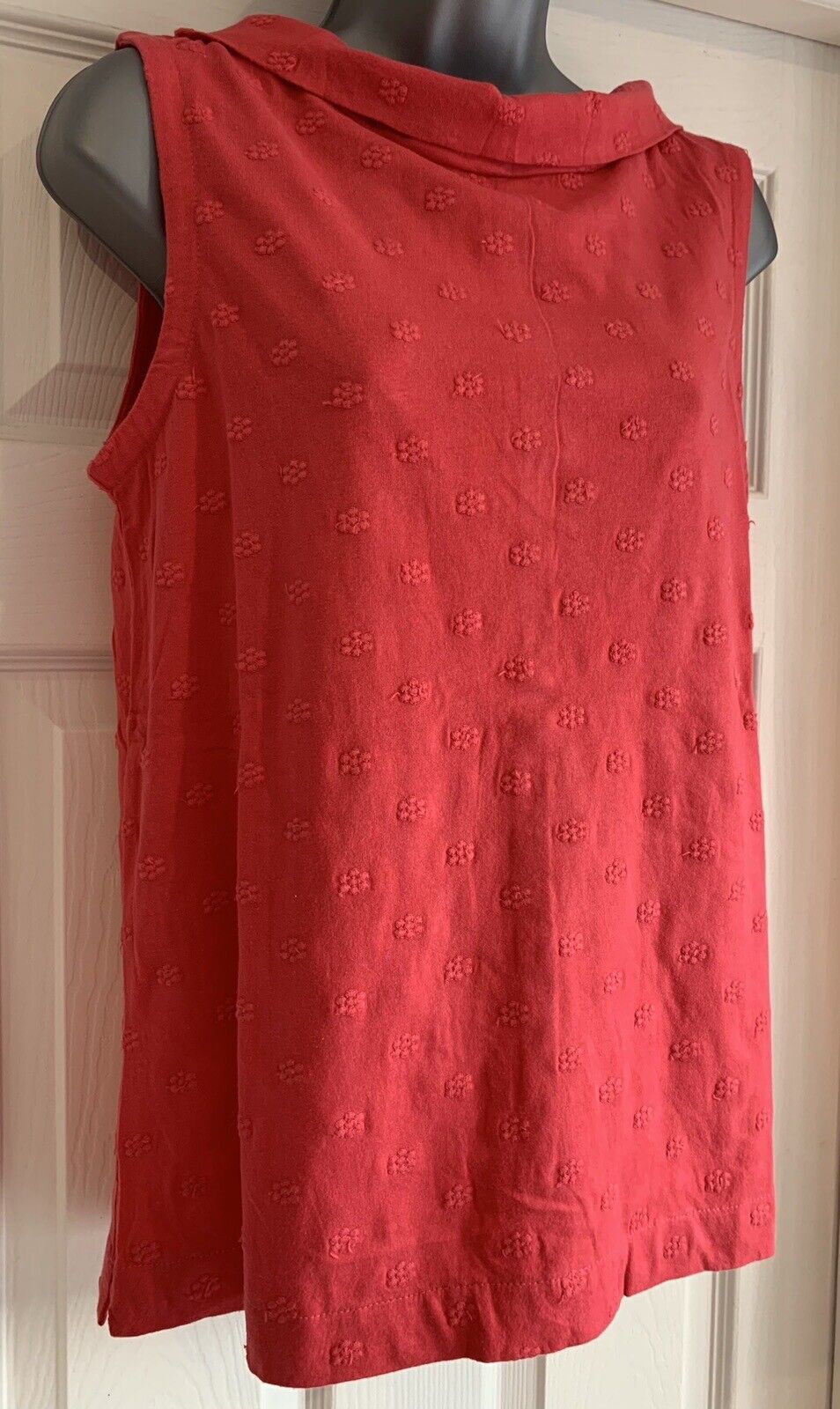 EX White Stuff Red Embroidered Petal Tank Vest Sizes 10 or 18 SECONDS