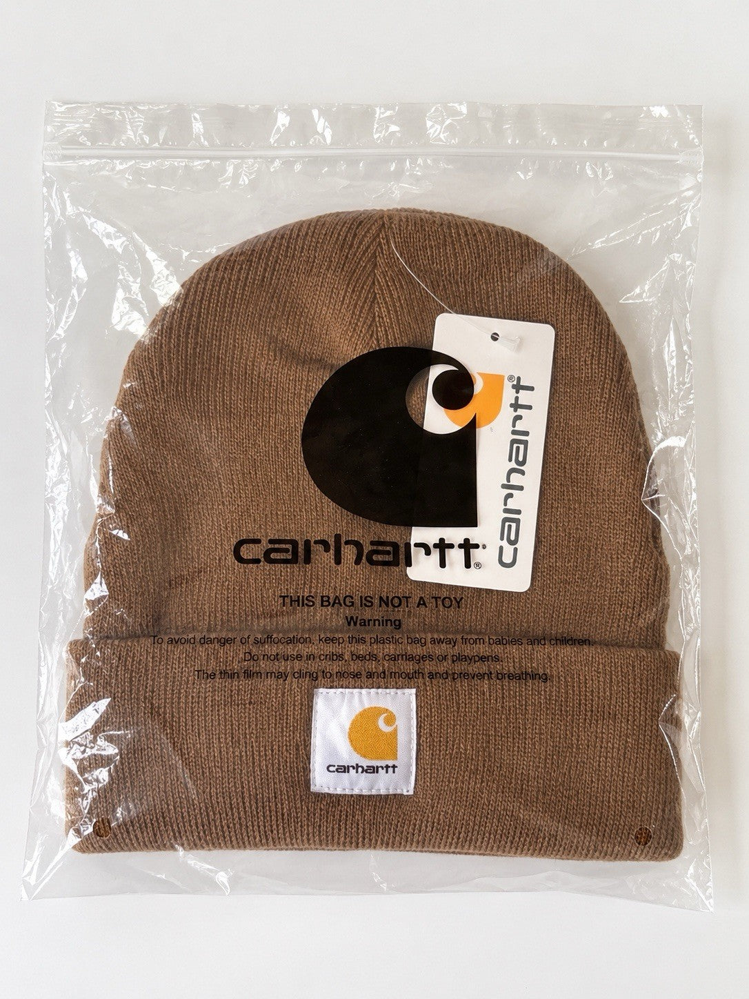 Carhartt Brown Beanie Hat Brown Acrylic Rib Knit Workwear Watch Cap Unisex2