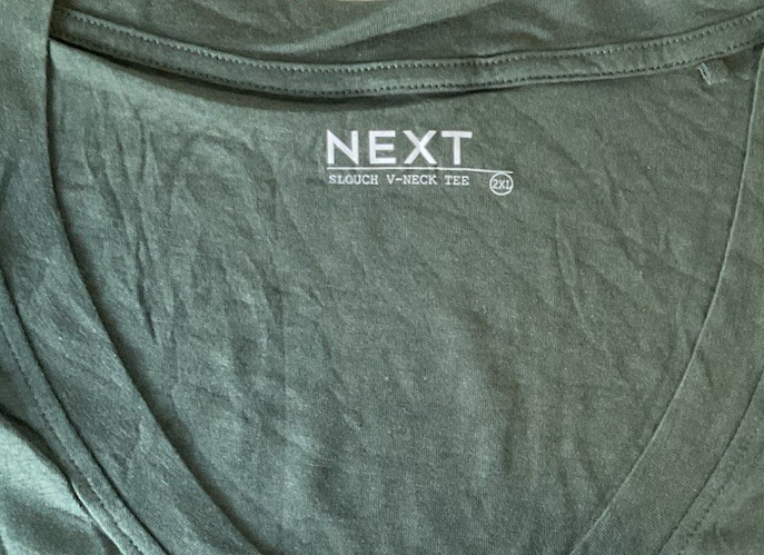 Dark Green Cotton Modal Slouch V-Neck T-Shirt Size 2XL2