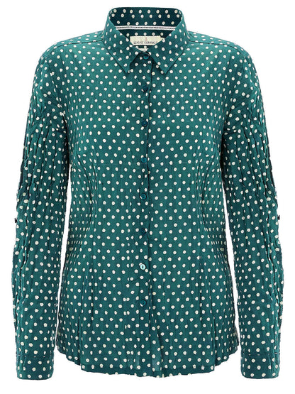 EX SEASALT Green Polka Dot Organic Cotton Larissa Shirt Sizes 8 or 10 RRP £45