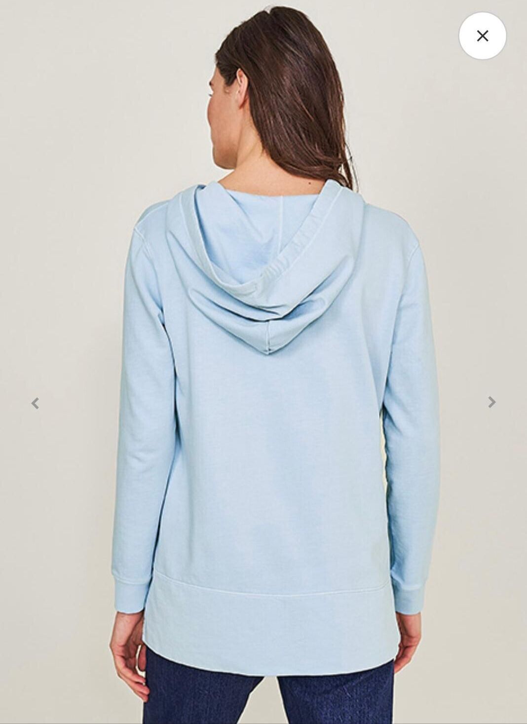 EX WHITE STUFF Pale Blue Pure Cotton Hooded Sweatshirt Sizes 8-20 RRP £45