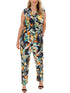 Joanna Hope Black Print Stretch Satin Jumpsuit in Size 28 RRP £65 NO BELT0