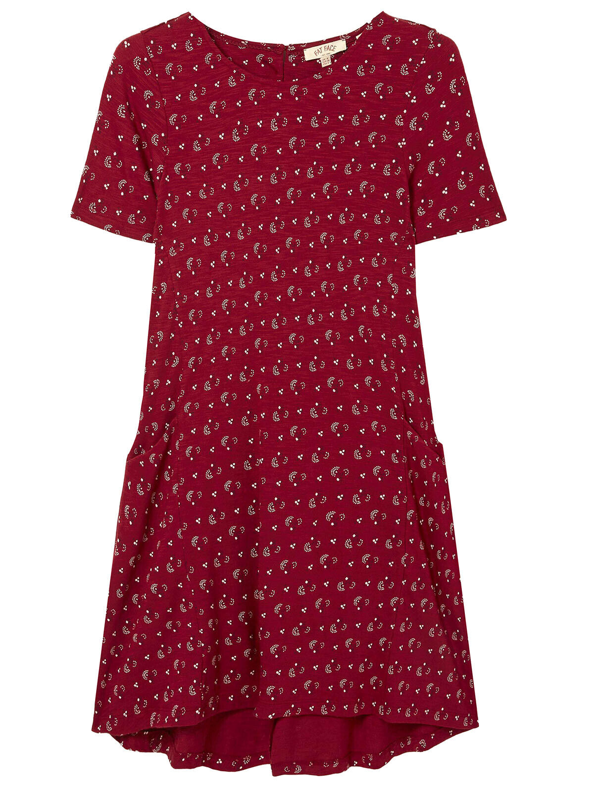 EX Fat Face Claret Cotton Modal Batik Posy Simone Dress 8 10 12 14 16 18 RRP £46