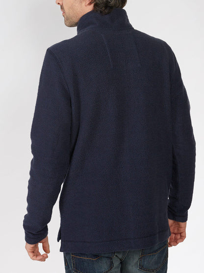 EX Fat Face Midnight Mens Pure Cotton Textured Funnel Neck Sweatshirt S L XL 3XL