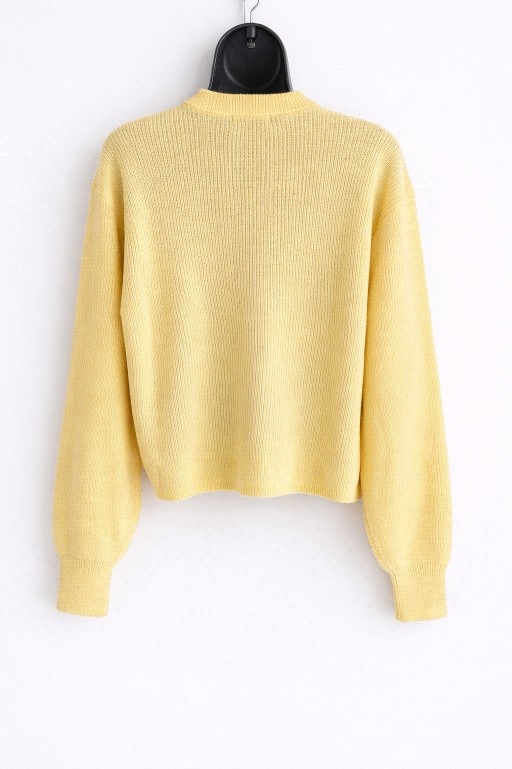 EX JDY Yellow Long Sleeve Ribbed Pearl Button Cardigan Size S RRP £301