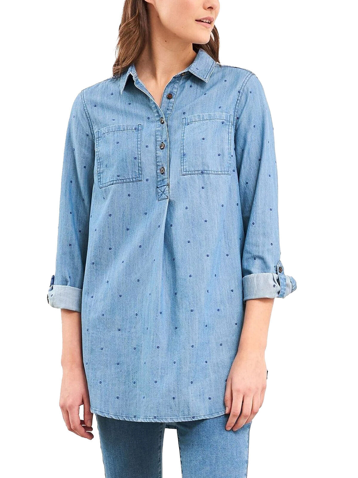 EX WHITE STUFF Mid-Denim Kinley Tunic in Size 8 or 12 RRP £55