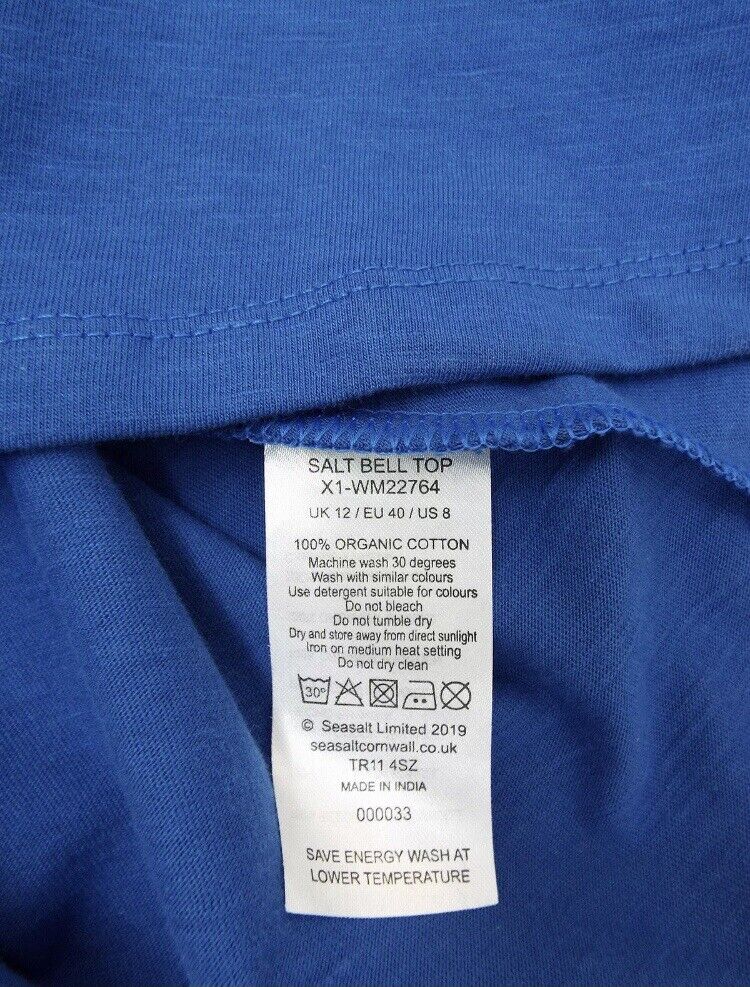 EX SEASALT Blue Organic Cotton A-Line Salt Bell Top in Size 10