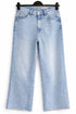 M*S Blue Cropped Jean Wide Leg High Waist Raw Hem Size 10 Short0