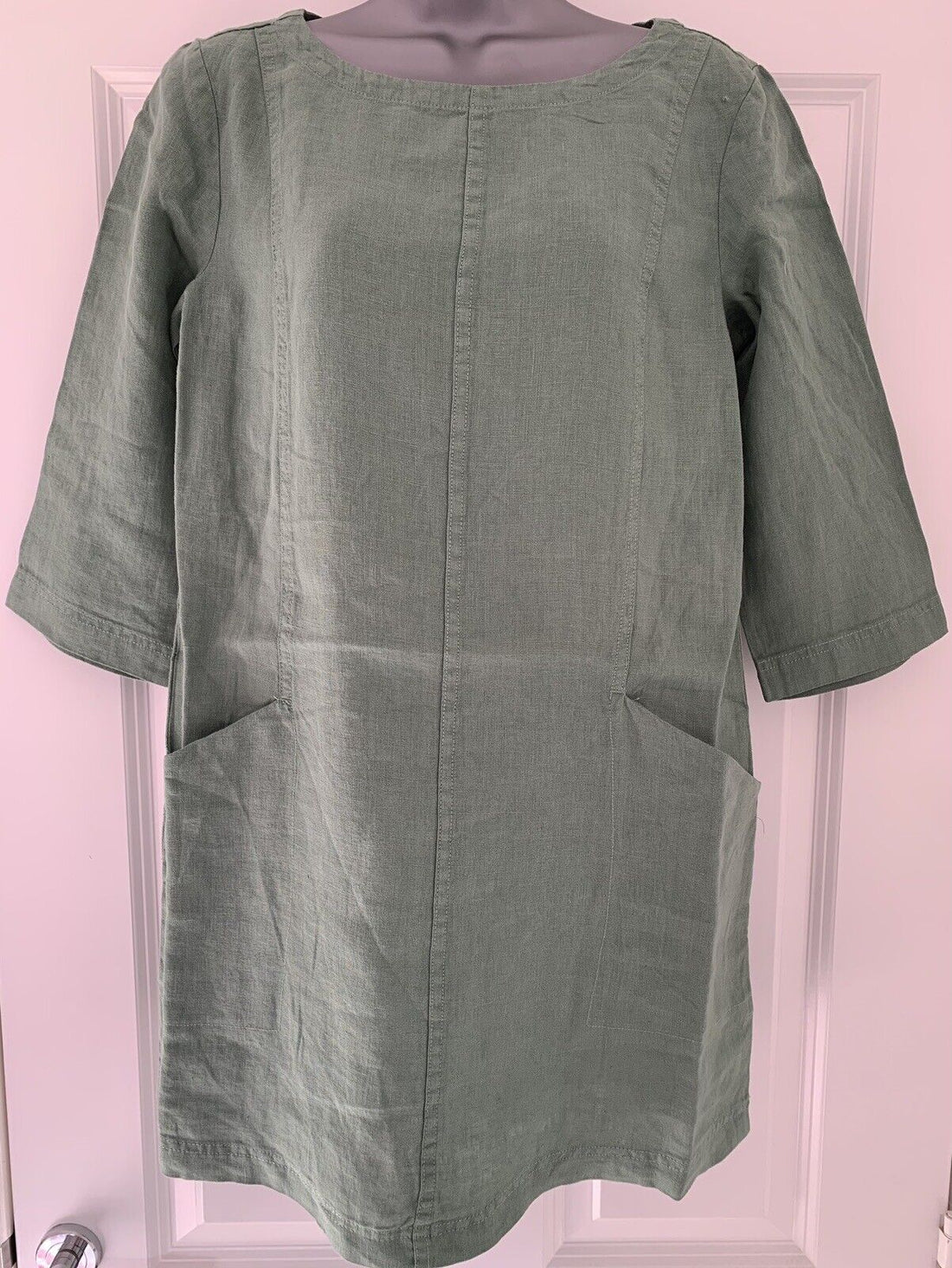 EX Seasalt Cornwall Into Land Linen Tunic Forest Green Sizes 8-28 RRP £70