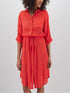 JD Williams Coral Crinkle Tie Waist Shirt Dress in Size 260