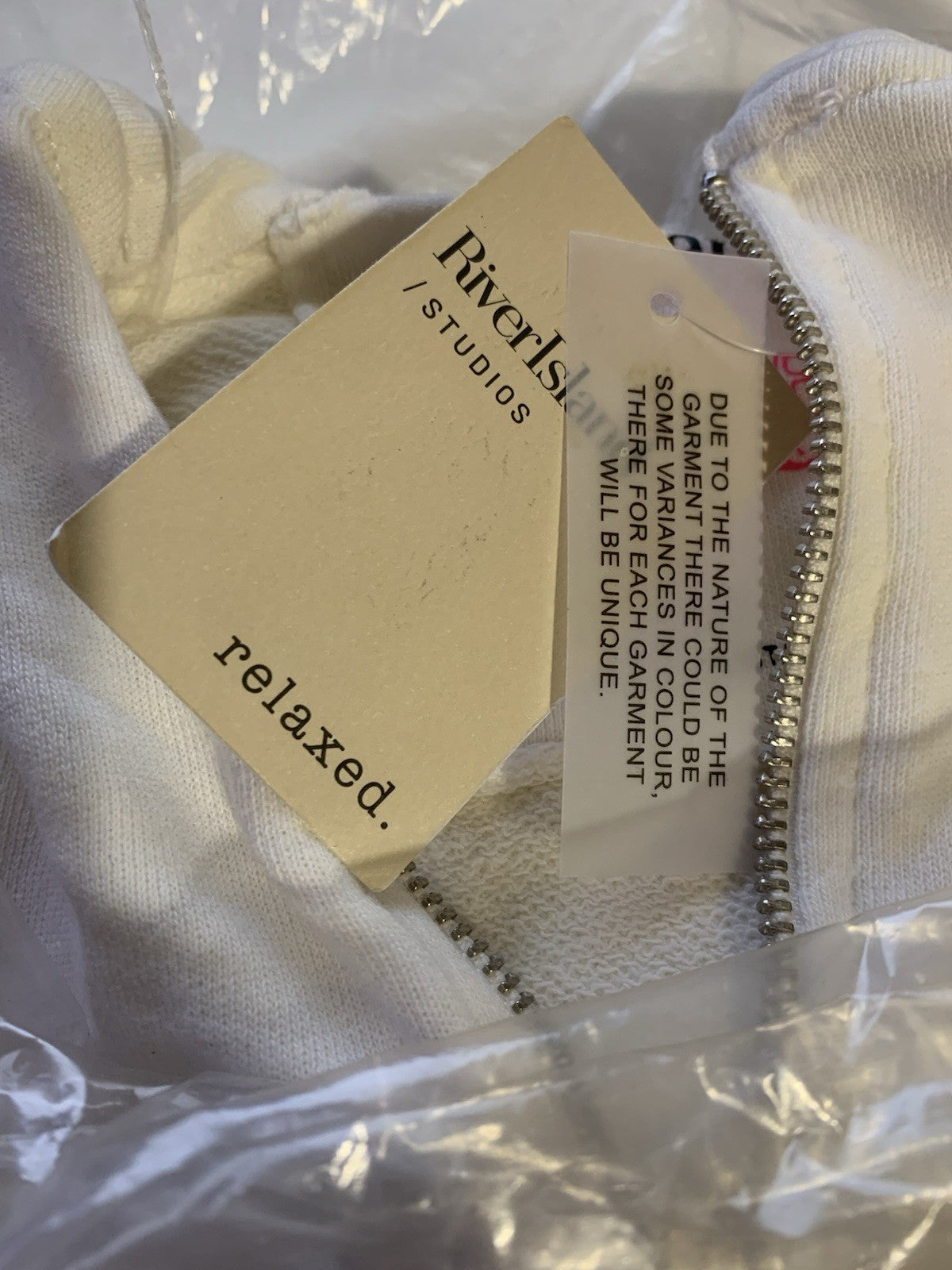River Island Womens White Cotton Hooded Jacket in Size S RRP £264