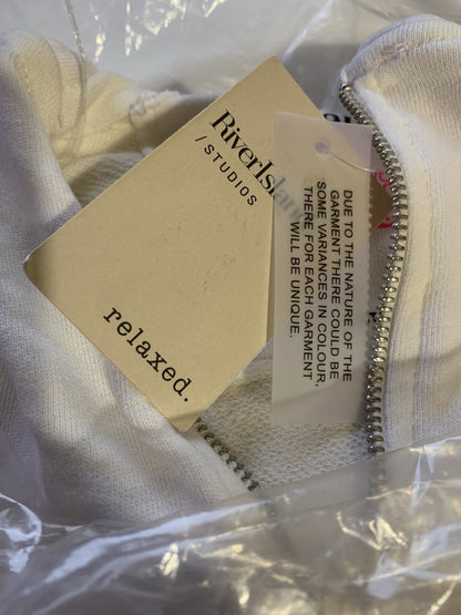 River Island Womens White Cotton Hooded Jacket in Size S RRP £264