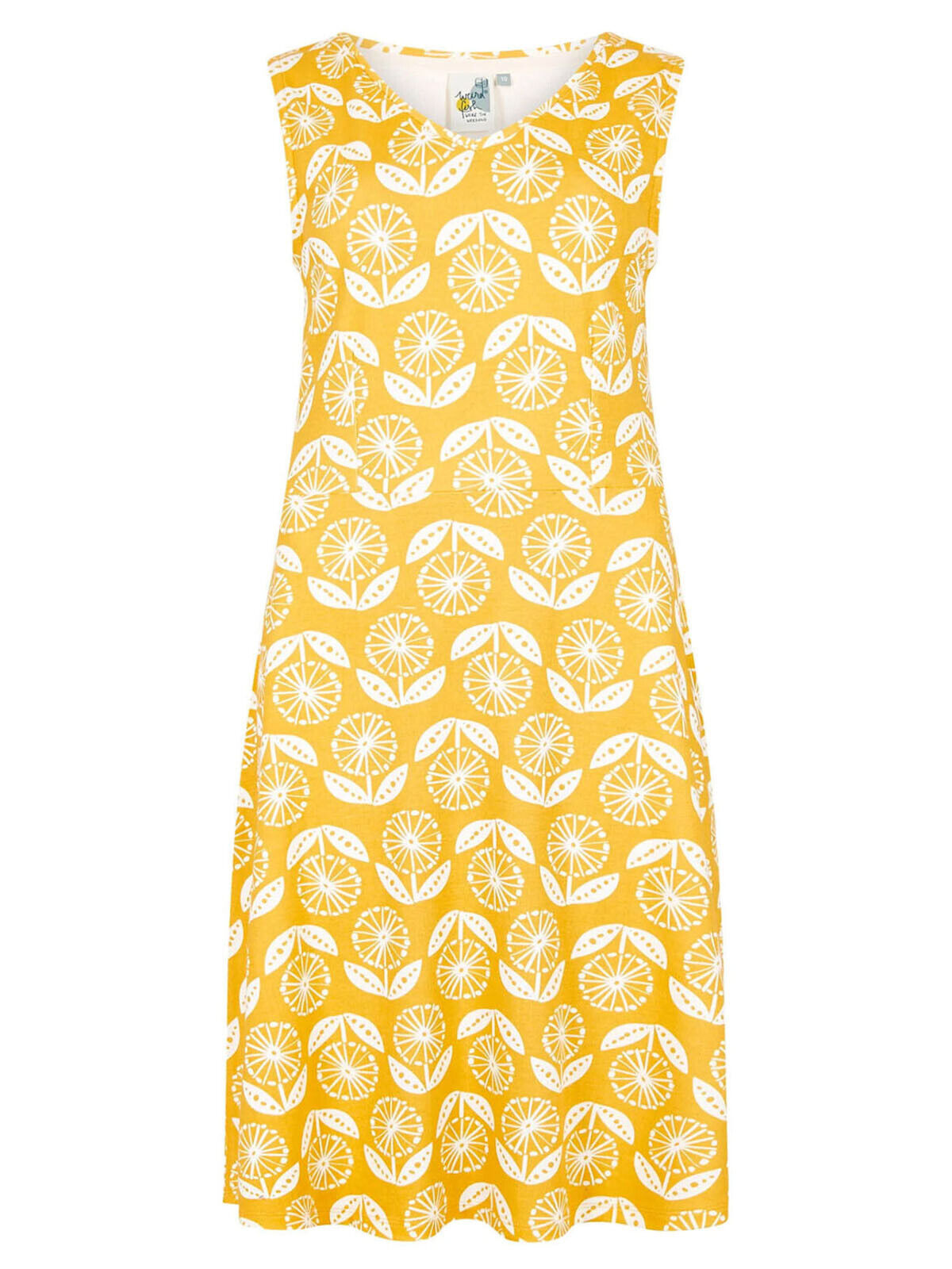 Weird Fish Sunshine Yellow Paisley Printed Jersey Dress 8 10 12 14 16 20 RRP £35