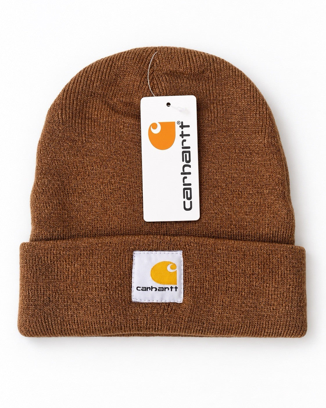 Carhartt Brown Beanie Hat Brown Acrylic Rib Knit Workwear Watch Cap Unisex0